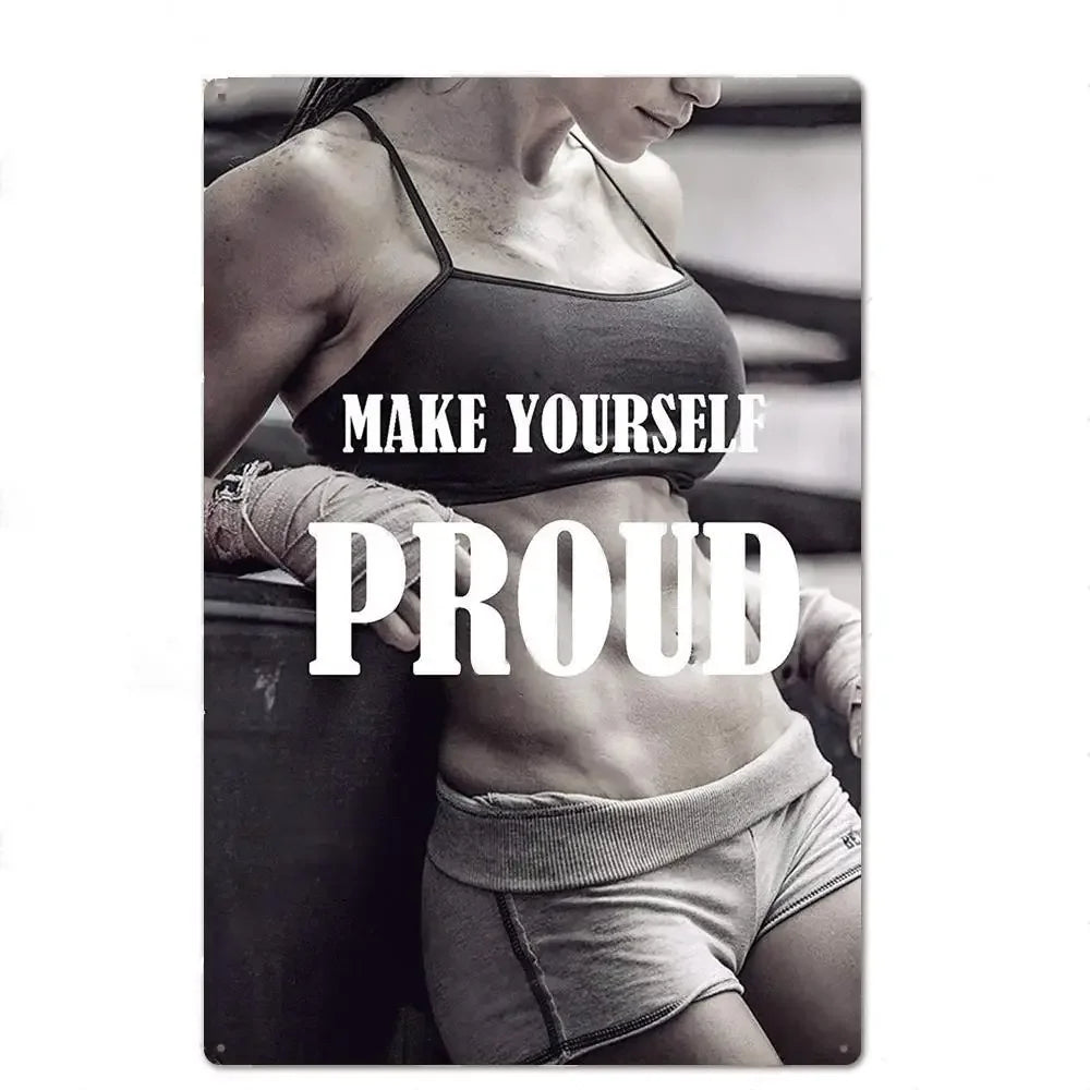 Gym Motivation Poster - Plaque Metal