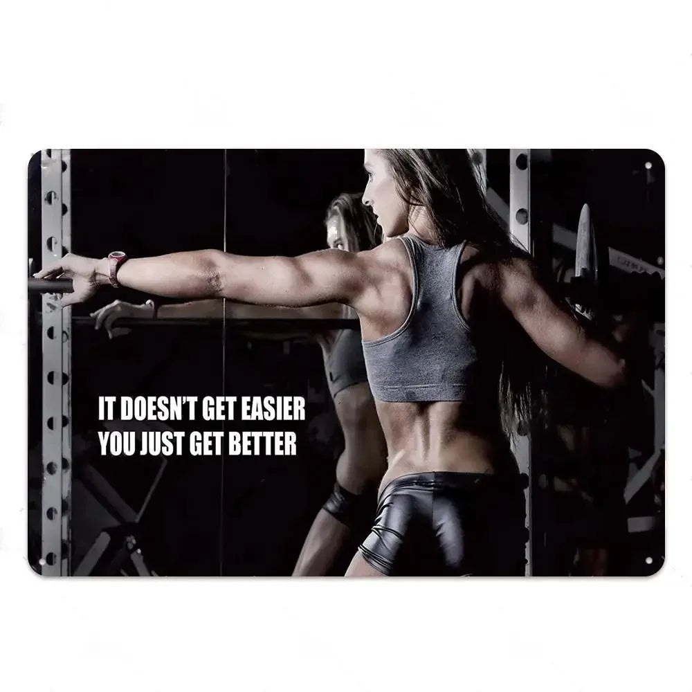 Gym Motivation Poster - Plaque Metal