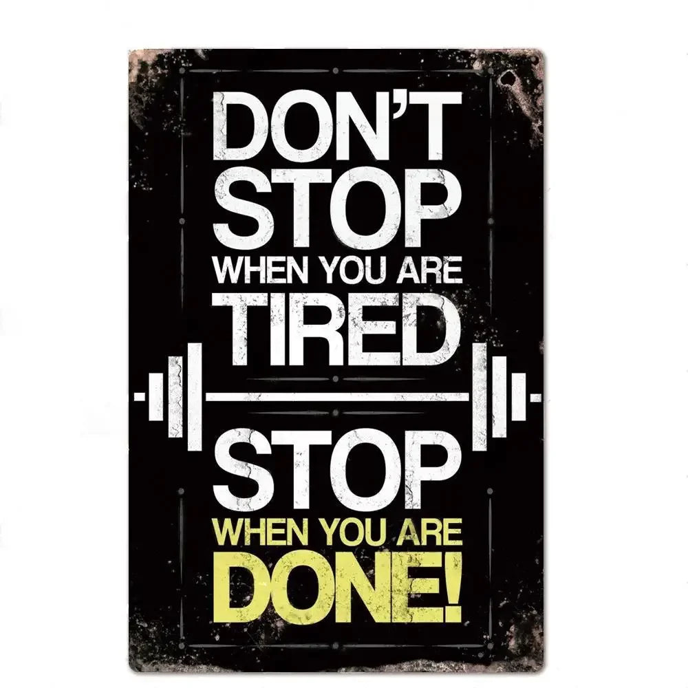 Gym Motivation Poster - Plaque Metal