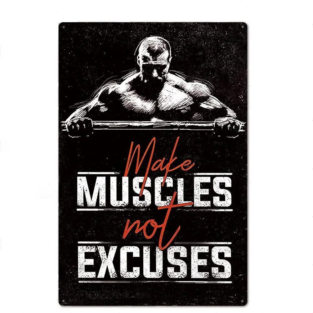 Gym Motivation Poster - Plaque Metal