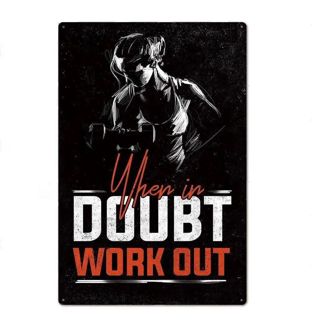 Gym Motivation Poster - Plaque Metal