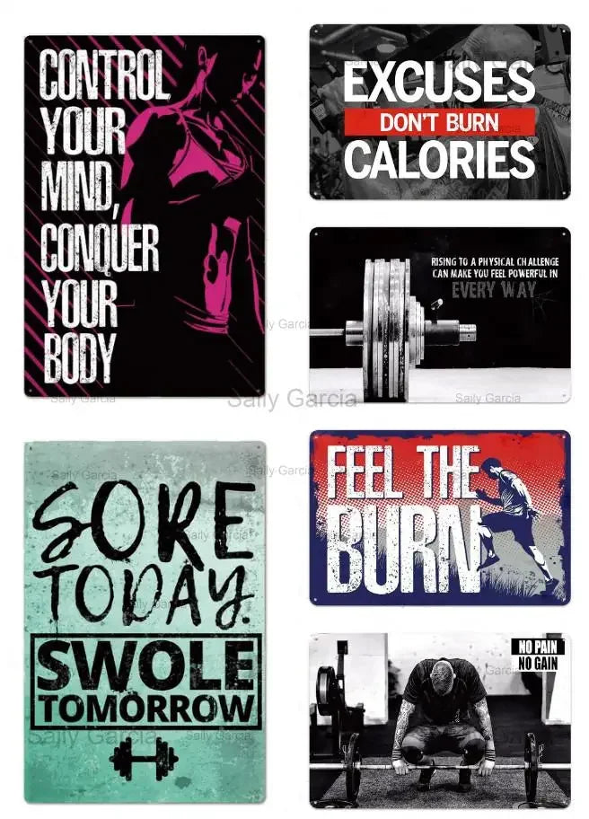 Gym Motivation Poster - Plaque Metal