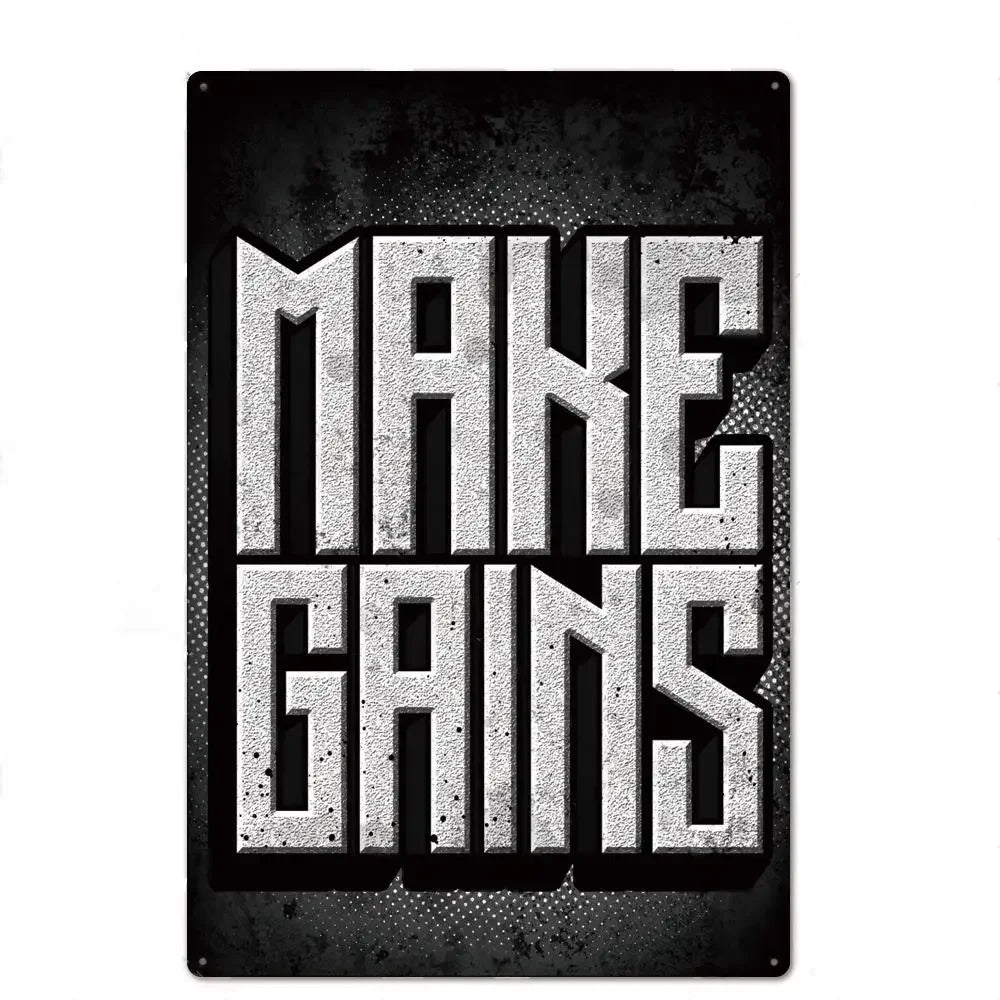 Gym Motivation Poster - Plaque Metal
