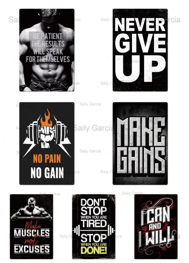 Gym Motivation Poster - Plaque Metal