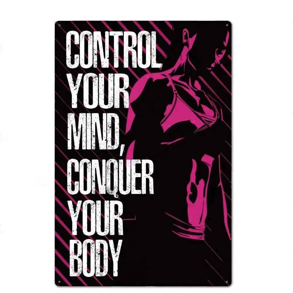Gym Motivation Poster - Plaque Metal Wealthy Workbooks