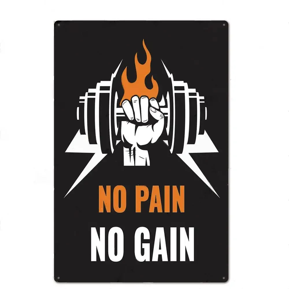 Gym Motivation Poster - Plaque Metal