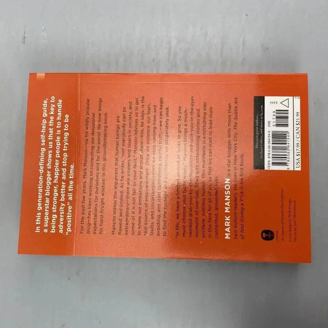 The Subtle Art of Not Giving A F*C - Paperback - Mark Manson Wealthy Workbooks