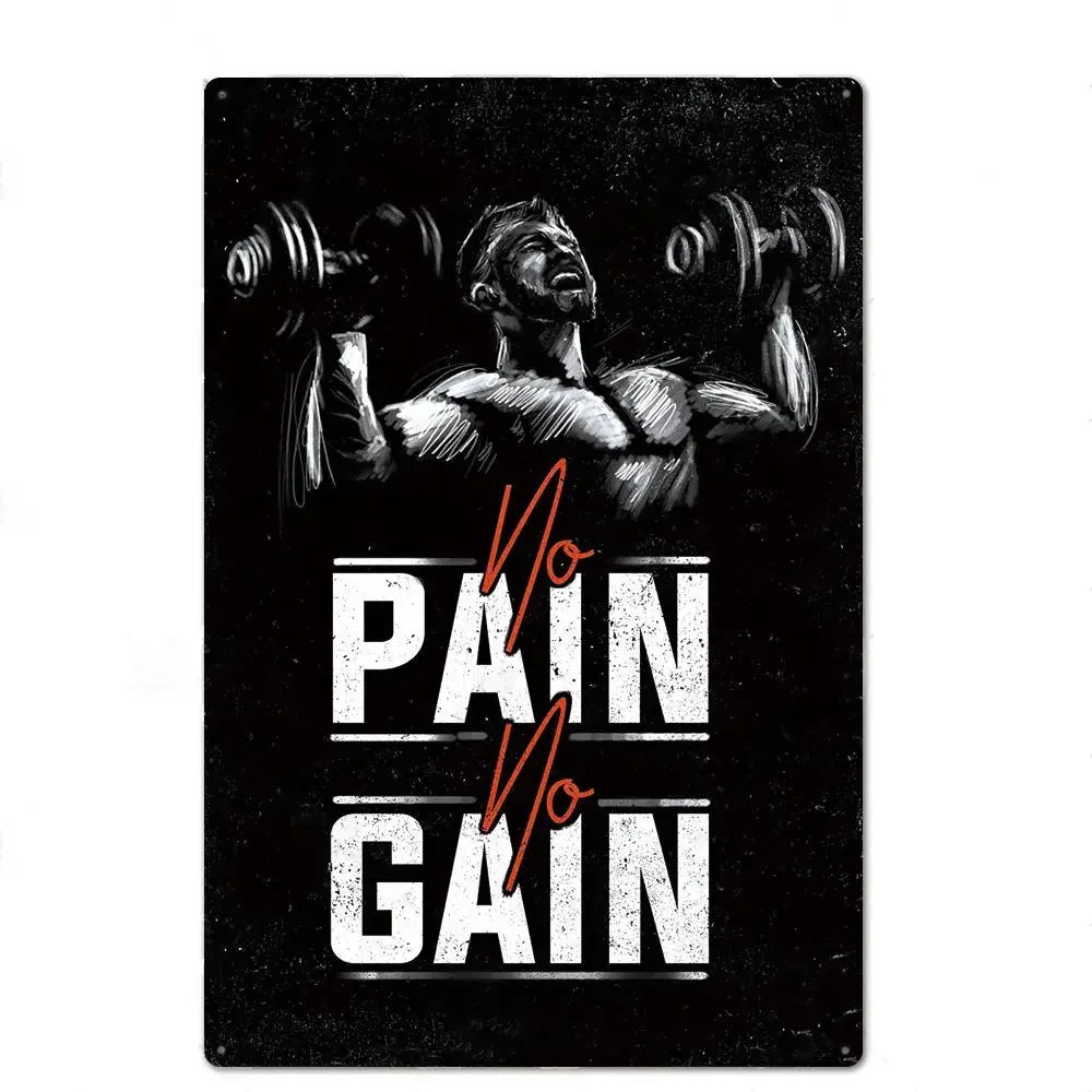 Gym Motivation Poster - Plaque Metal