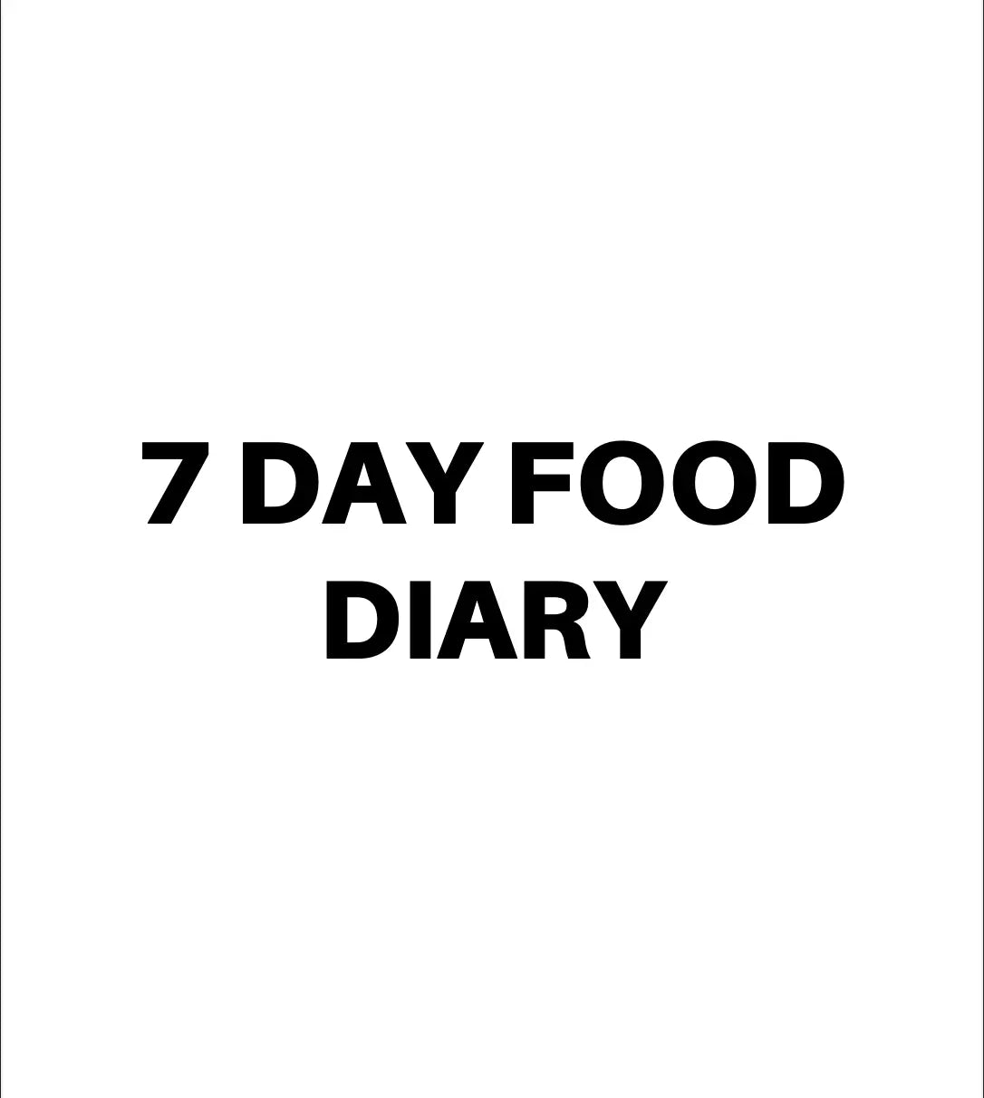 7 Day Food Diary Wealthy Workbooks