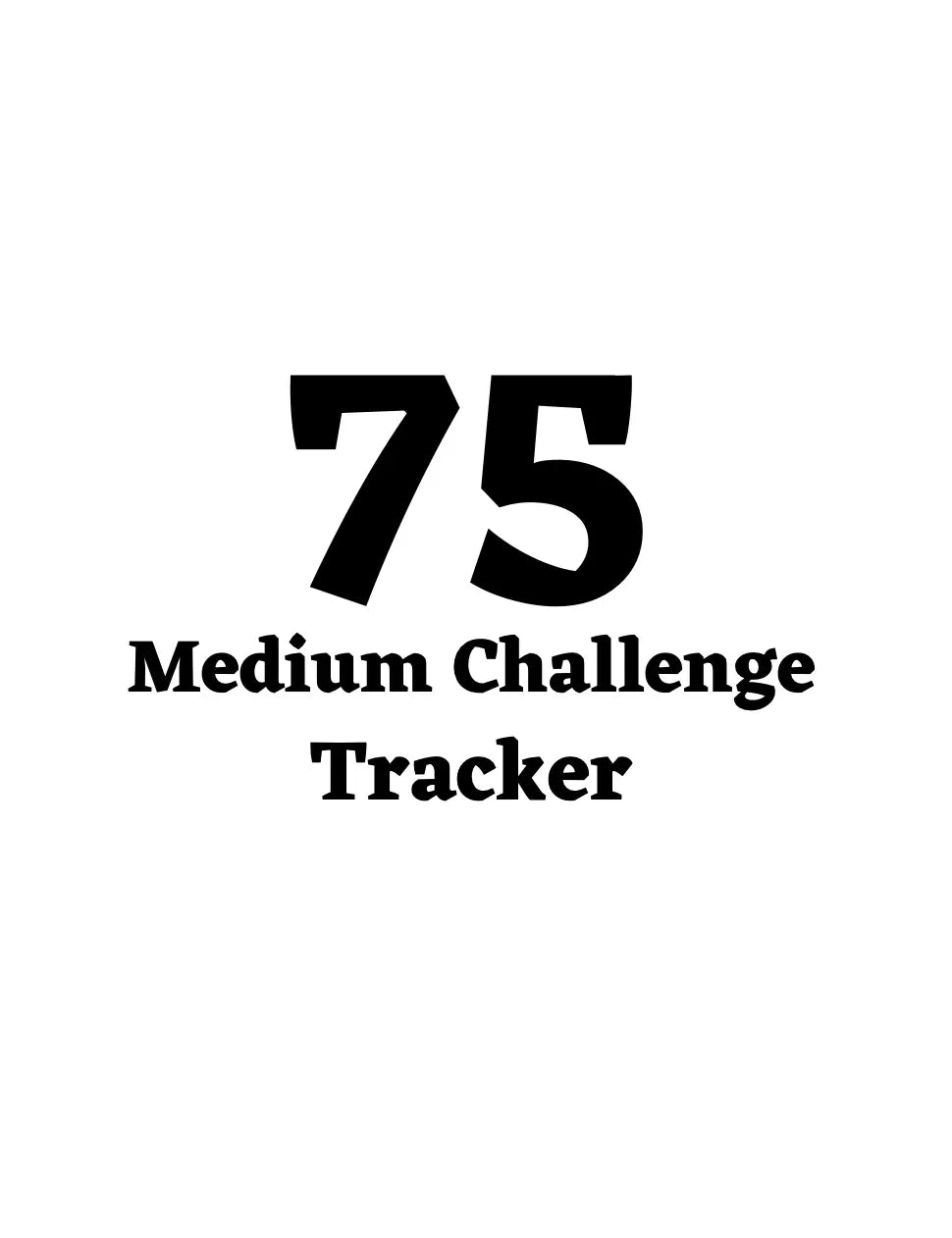 75 Medium Challenge Wealthy Workbooks