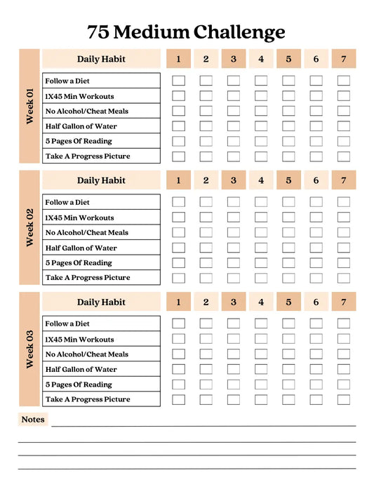 75 Medium Challenge Wealthy Workbooks