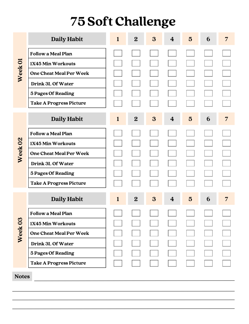 75 Soft Challenge - Build Lasting Healthy Habits Over 75 Days