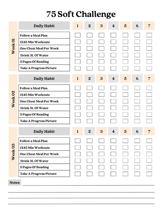 75 Soft Challenge - Build Lasting Healthy Habits Over 75 Days Wealthy Workbooks