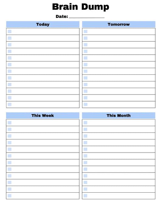 Brain Dump Bundle Wealthy Workbooks