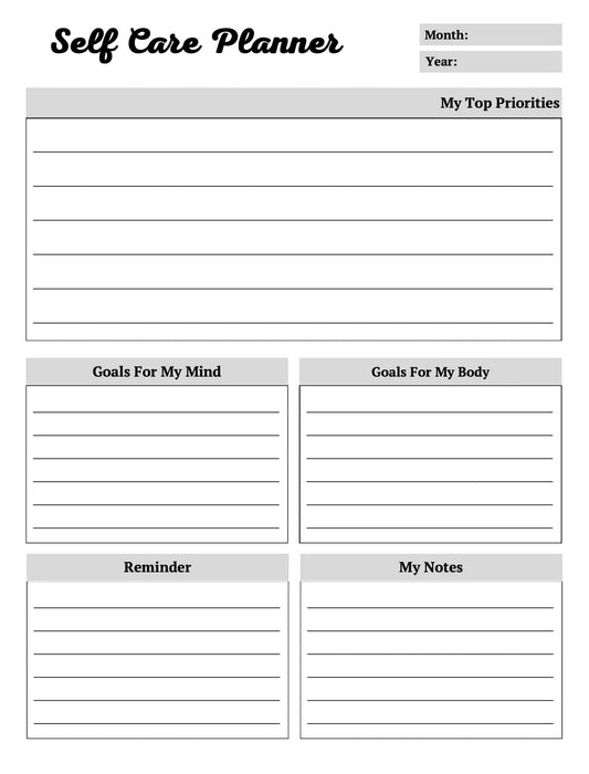 Health & Self Care Wealthy Workbooks