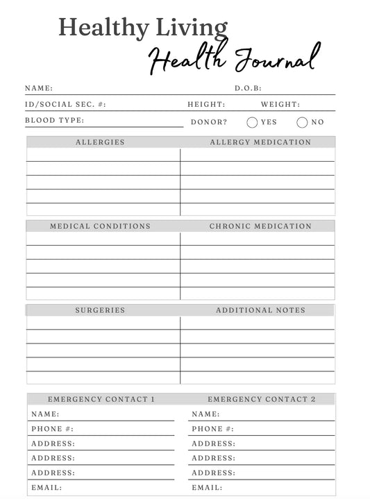 Healthy Living Journal Wealthy Workbooks