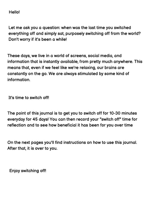 Switch Off Journal Wealthy Workbooks