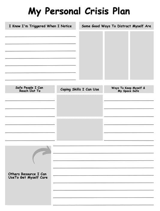 Safety Crisis Plan Journal Wealthy Workbooks