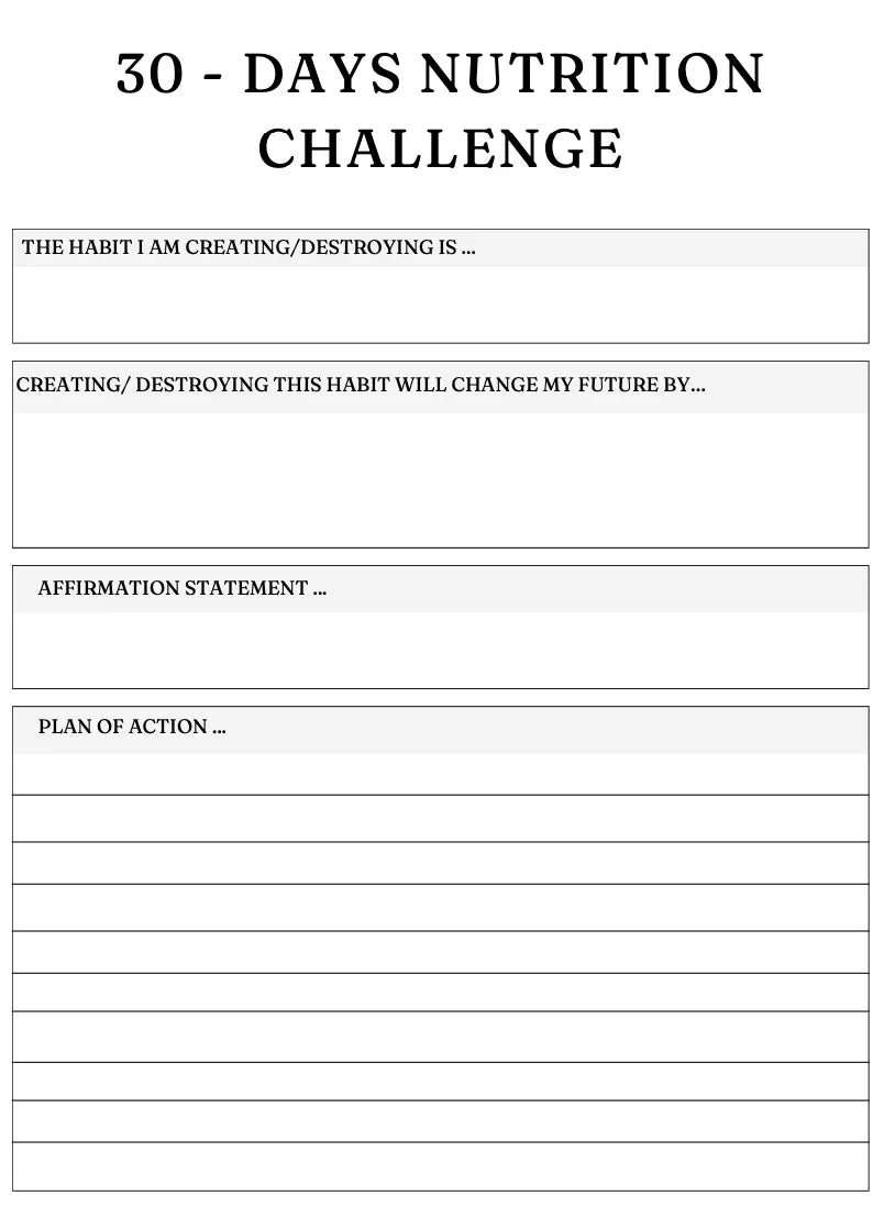 Nutrition Planner Wealthy Workbooks