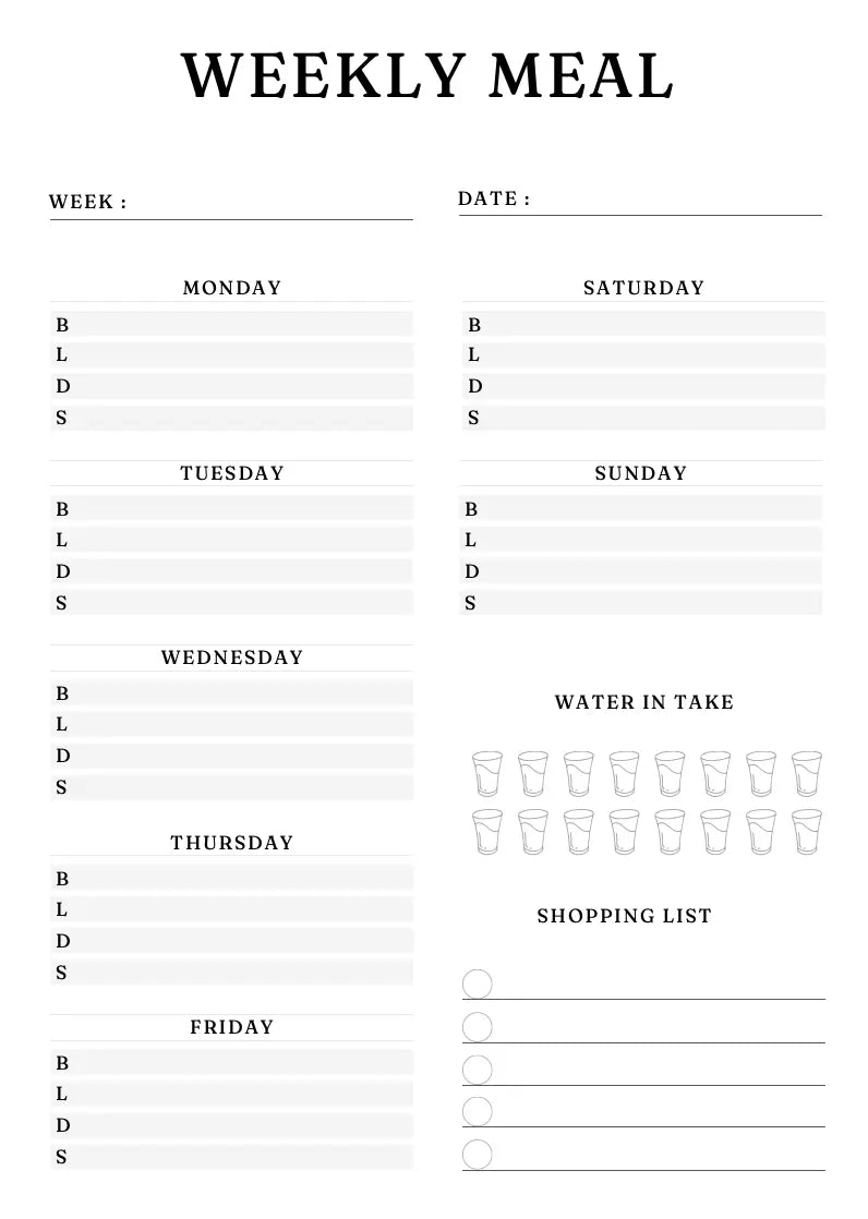 Meal Planner Wealthy Workbooks