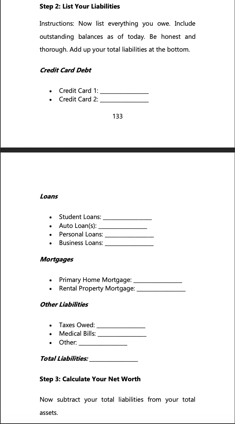 Rich Thinking: A Workbook Inspired by Rich Dad Poor Dad Wealthy Workbooks