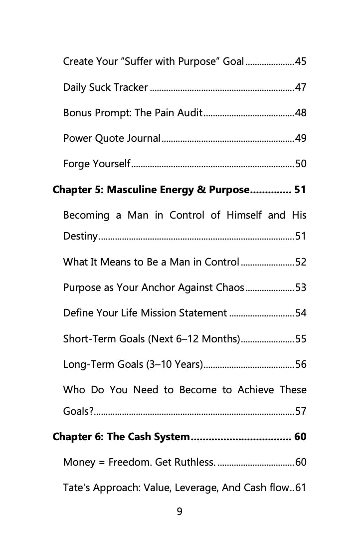 The Matrix - A Workbook Inspired By Andrew Tate Wealthy Workbooks