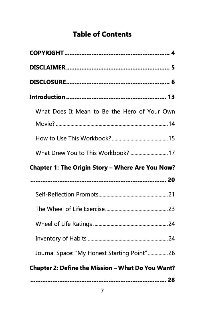 Be The Hero Of Your Own Movie - A Workbook Inspired by Joe Rogan Wealthy Workbooks