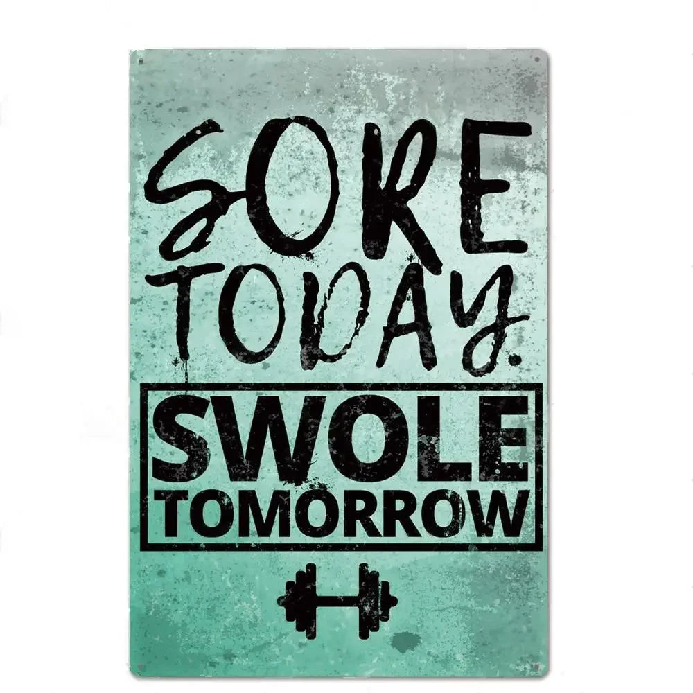 Gym Motivation Poster - Plaque Metal