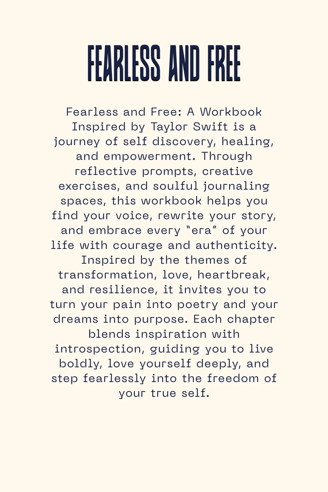 Fearless and Free: A Workbook Inspired By Taylor Swift Wealthy Workbooks