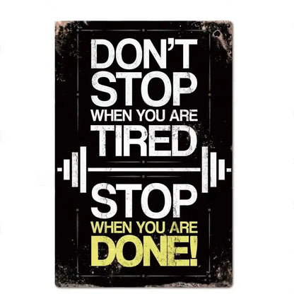 Gym Motivation Poster - Plaque Metal