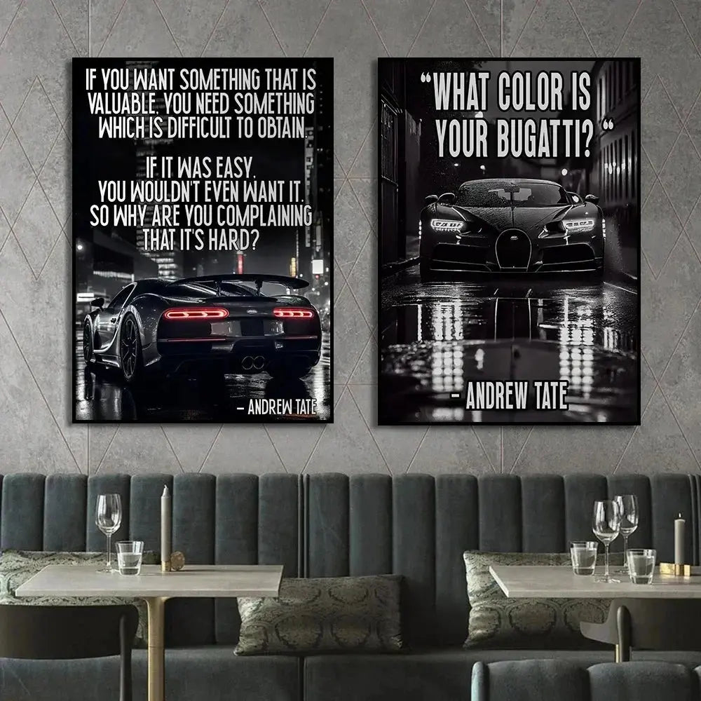 Modern Black Car Motivational Quotes Wealthy Workbooks