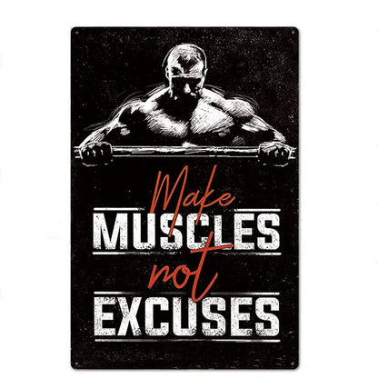 Gym Motivation Poster - Plaque Metal
