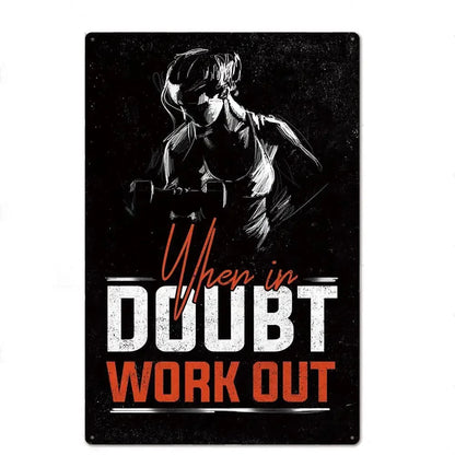 Gym Motivation Poster - Plaque Metal