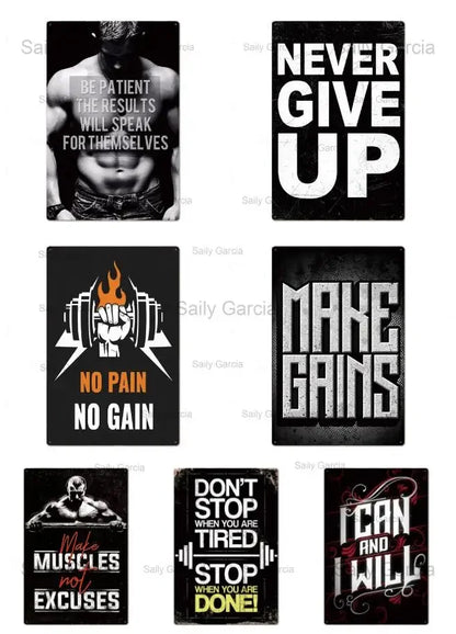 Gym Motivation Poster - Plaque Metal