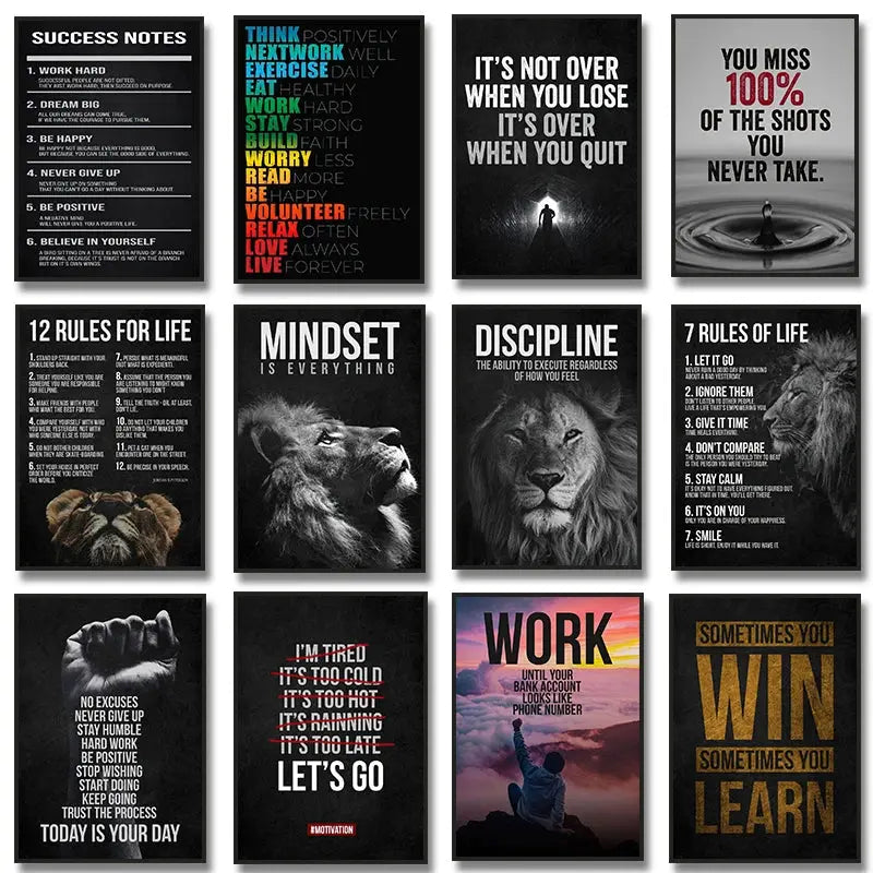 Motivational Quotes Posters Wealthy Workbooks