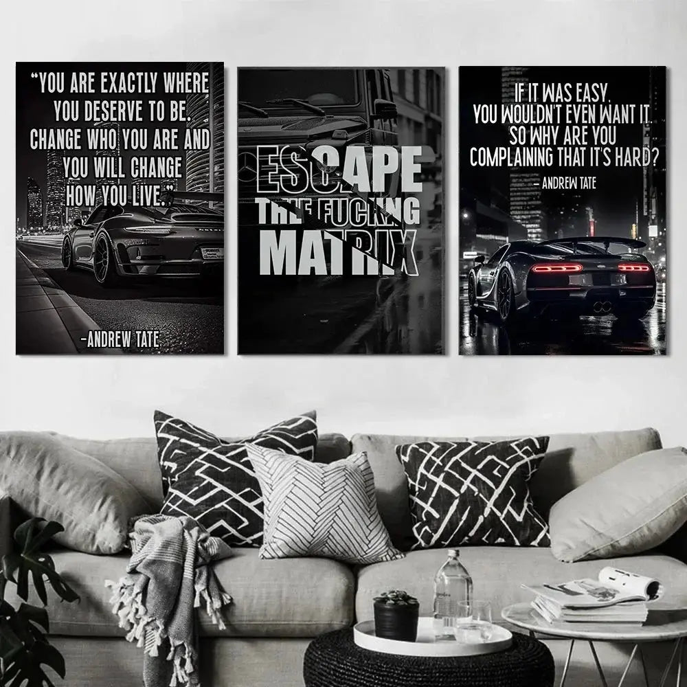 Modern Black Car Motivational Quotes Wealthy Workbooks