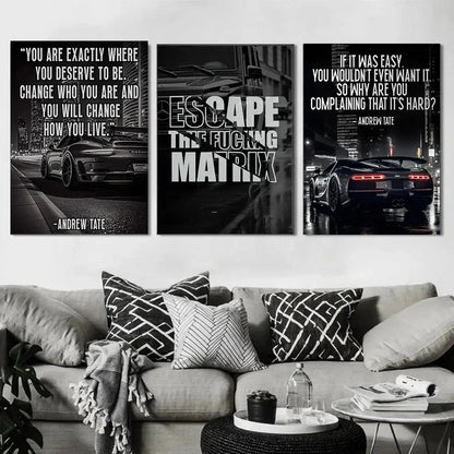 Modern Black Car Motivational Quotes Wealthy Workbooks
