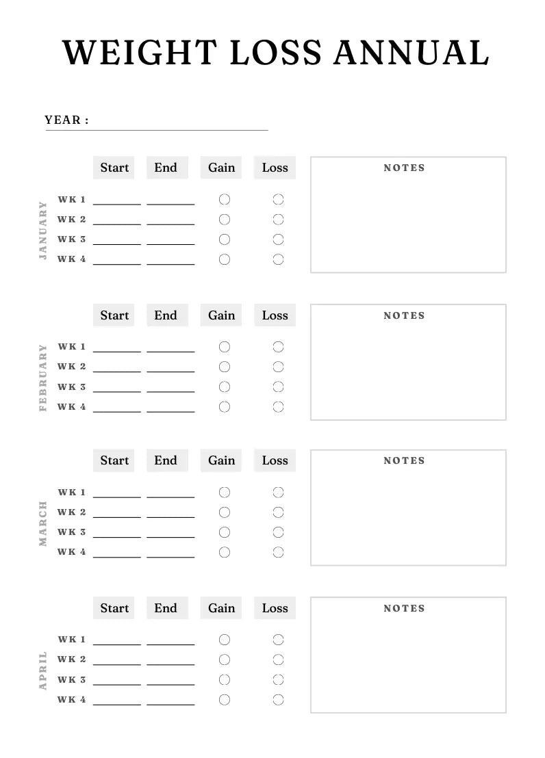 Weight Loss Planner Wealthy Workbooks