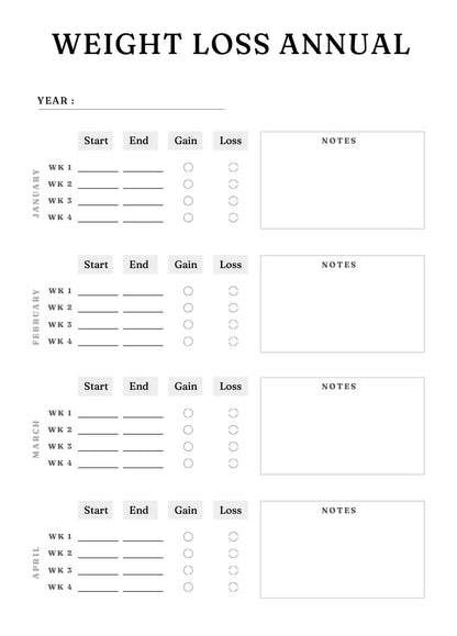 Weight Loss Planner Wealthy Workbooks