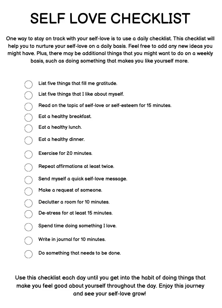 Self Love Planner Wealthy Workbooks