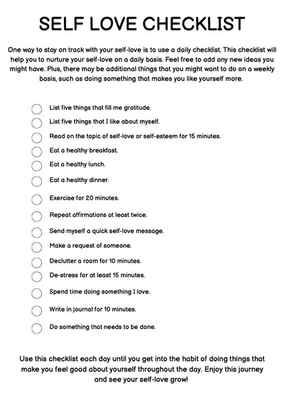 Self Love Planner Wealthy Workbooks