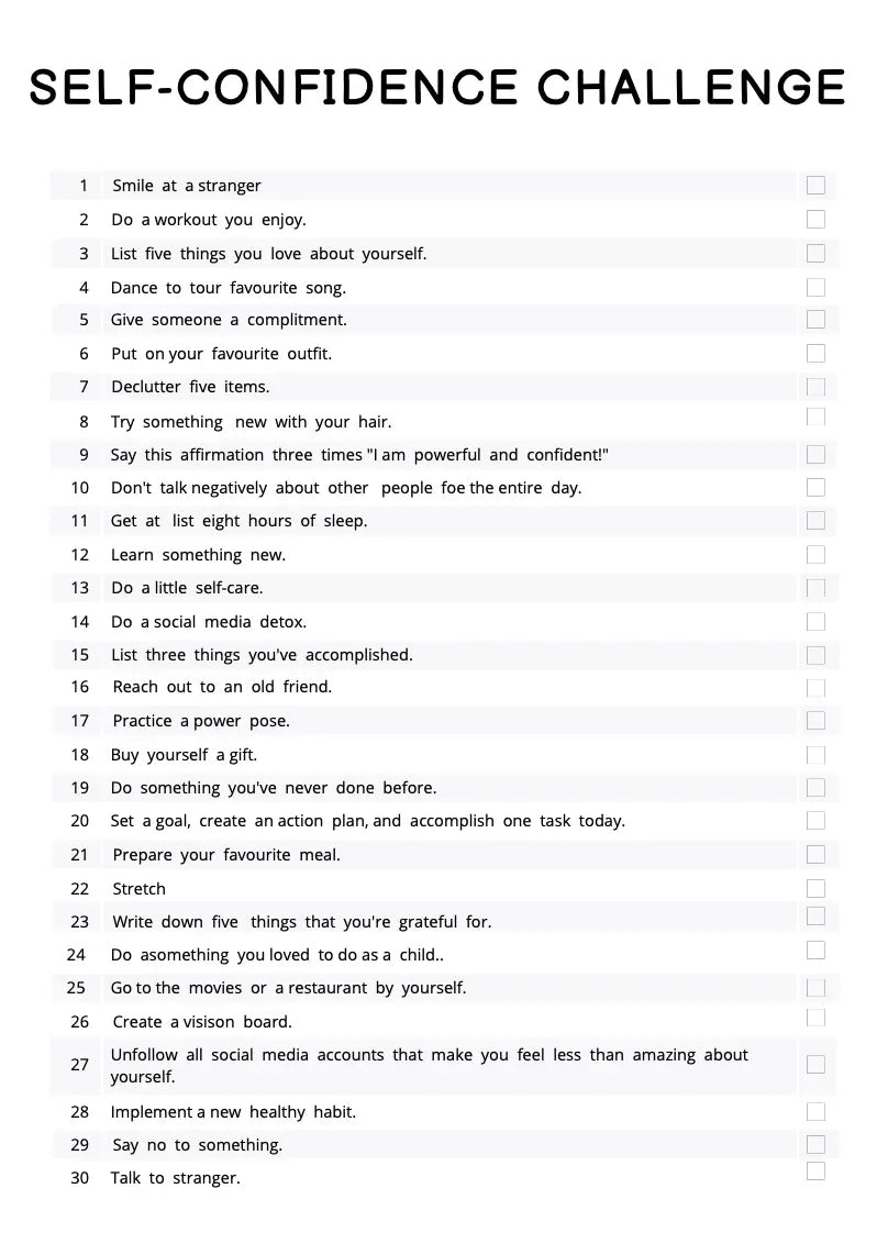 Self Confidence Planner Wealthy Workbooks