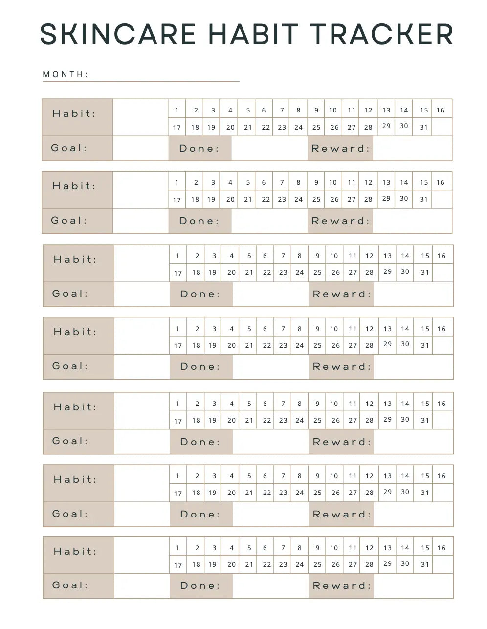 Self Care & Skin Care Planner Wealthy Workbooks