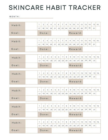 Self Care & Skin Care Planner Wealthy Workbooks