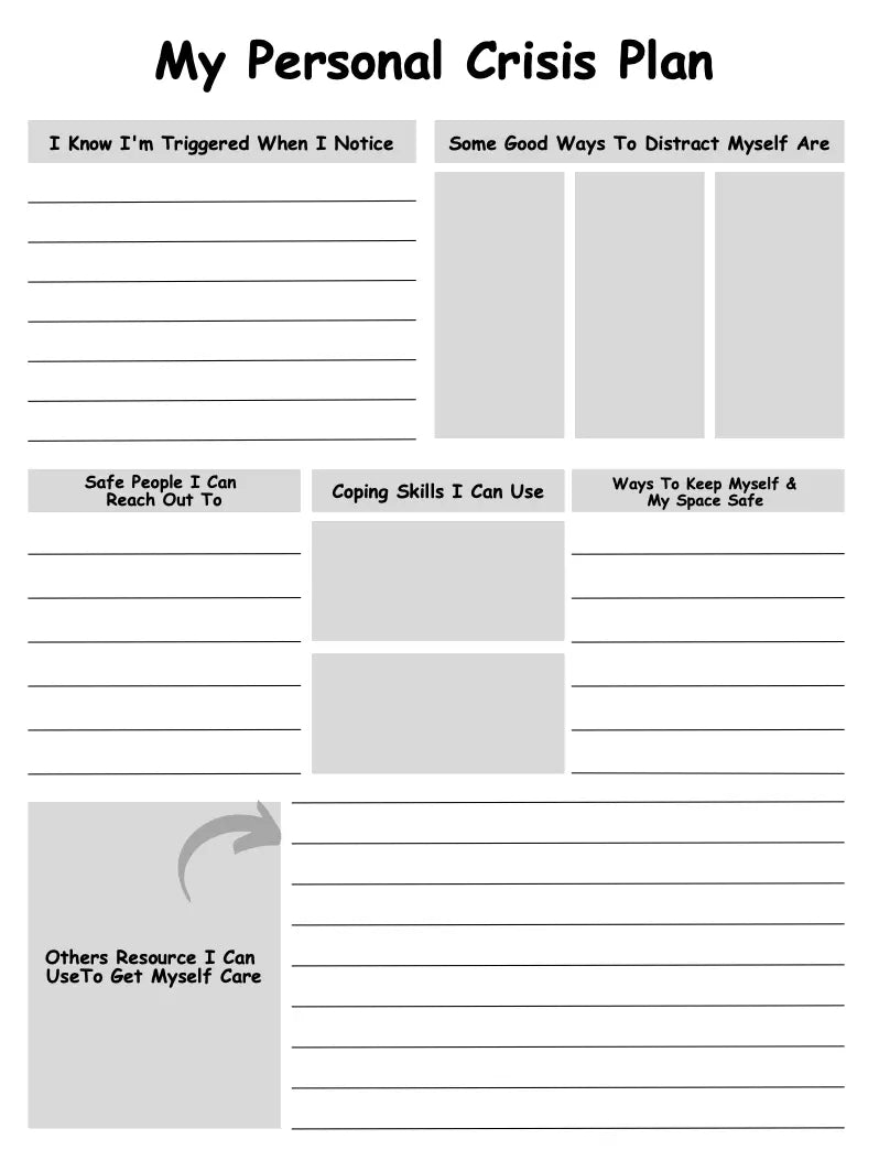 Safety Crisis Plan Journal Wealthy Workbooks