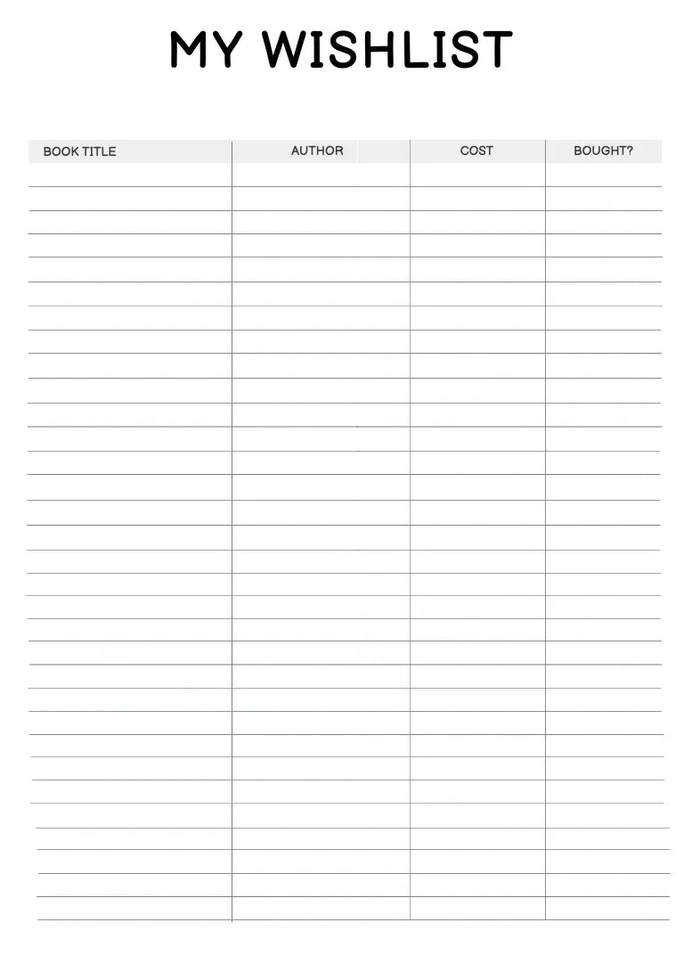 Reading Planner Wealthy Workbooks