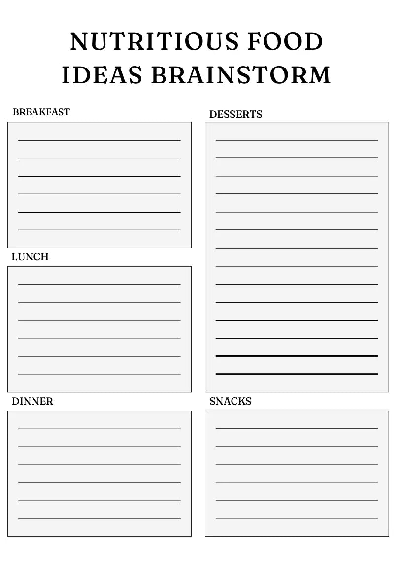Nutrition Planner Wealthy Workbooks