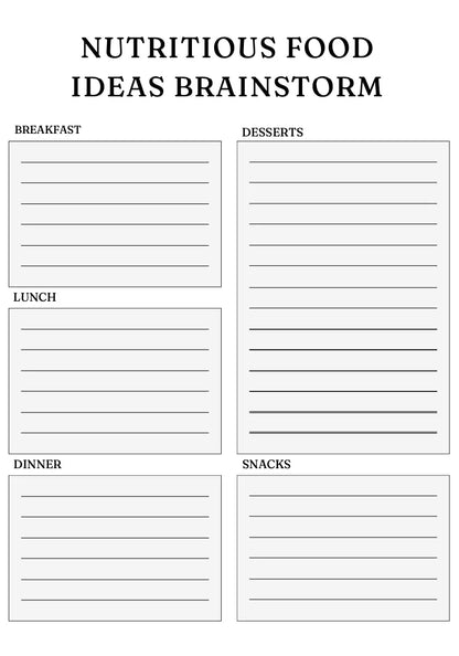 Nutrition Planner Wealthy Workbooks