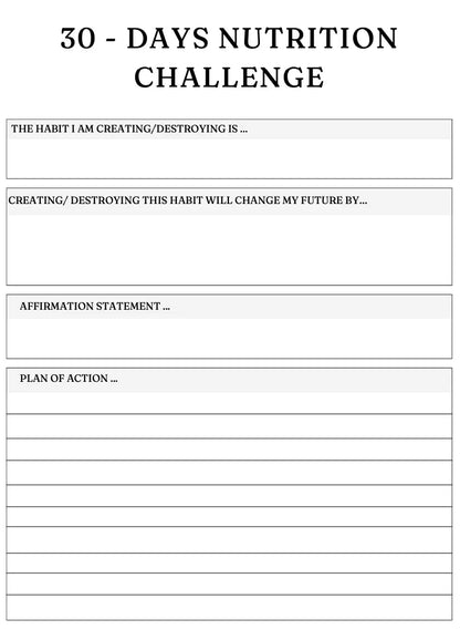 Nutrition Planner Wealthy Workbooks