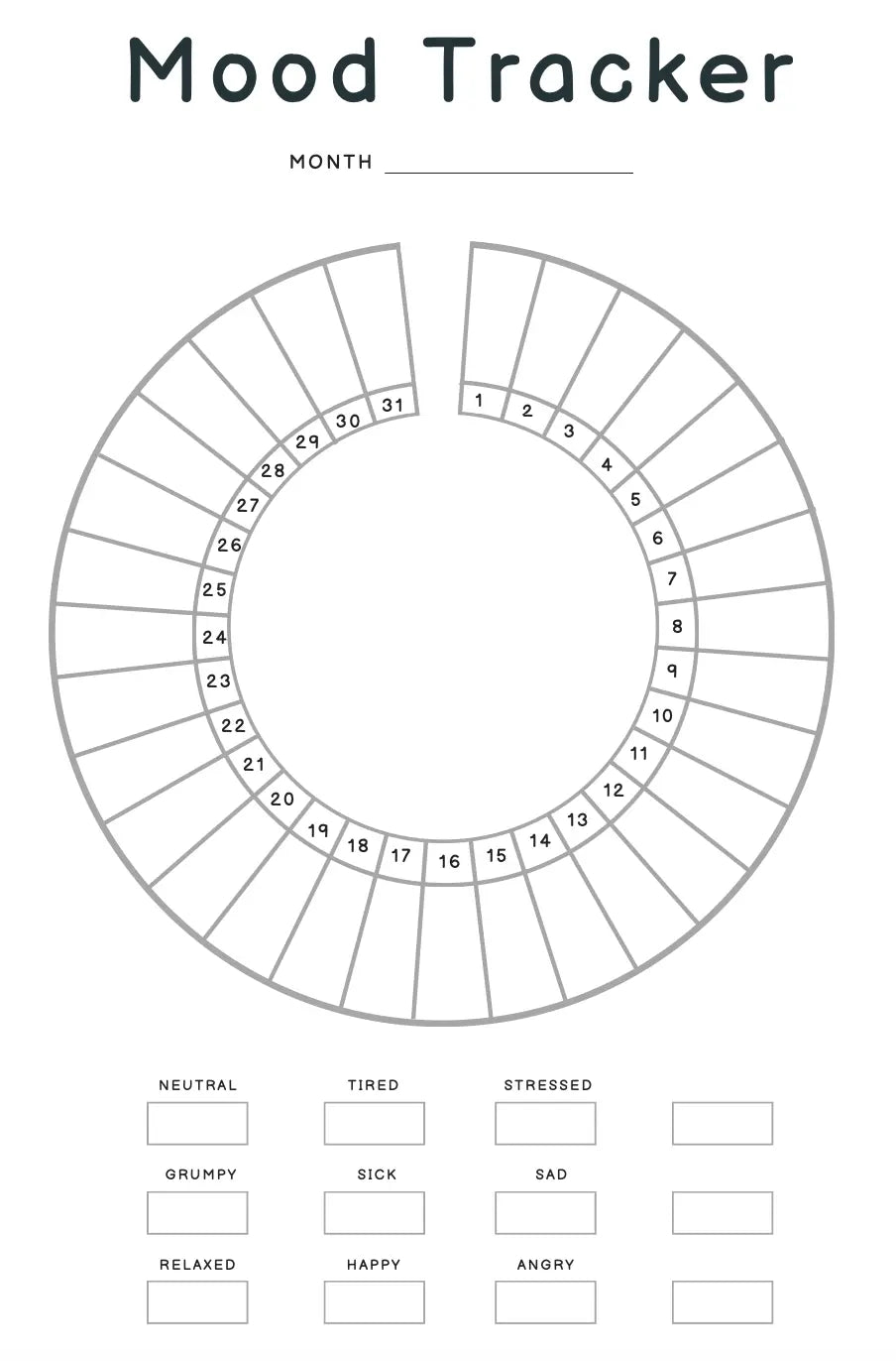Mood Tracker Wealthy Workbooks